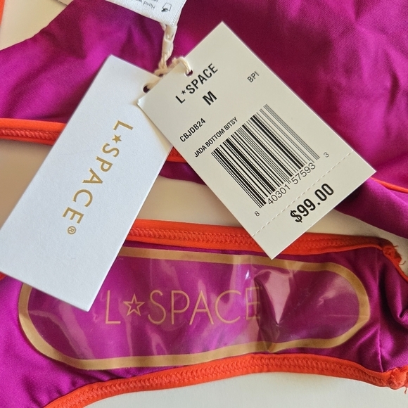 New L*Space Jada Bitsy Bikini Bottom In Berry-Pimento NWT Medium - Picture 8 of 10